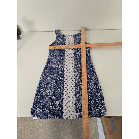 Lilly Pulitzer for Target Dress Womens Size 4 Blue Upstream Fish Shift Stretch - Picture 9 of 11